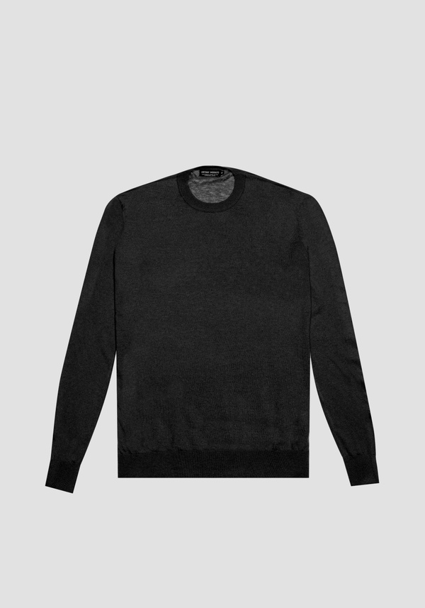 REGULAR FIT SWEATER IN SOLID-COLOUR SOFT WOOL BLEND YARN - Antony Morato Online Shop