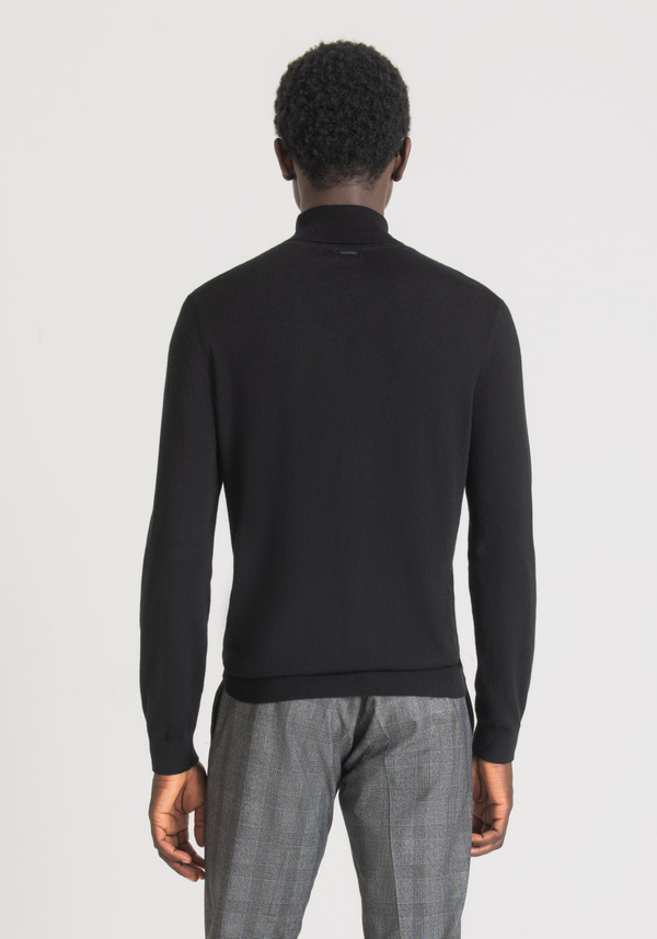 REGULAR FIT TURTLENECK SWEATER IN WARM WOOL BLEND YARN - Antony Morato Online Shop