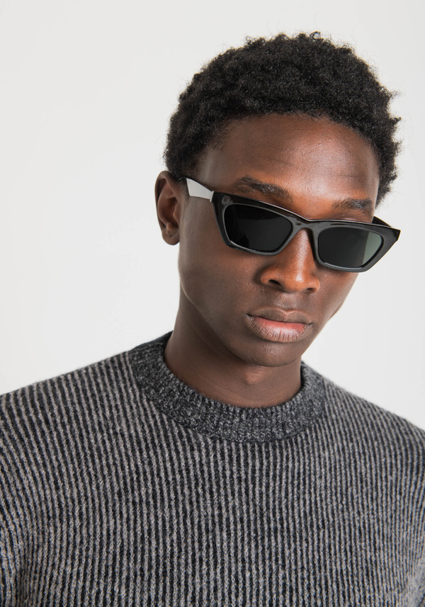 REGULAR FIT SWEATER IN WARM MOHAIR WOOL BLEND YARN WITH FISHERMAN'S RIB - Antony Morato Online Shop