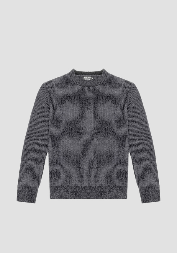 REGULAR FIT SWEATER IN WARM MOHAIR WOOL BLEND YARN WITH FISHERMAN'S RIB - Antony Morato Online Shop