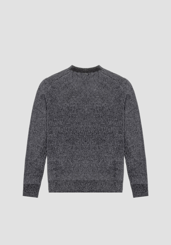 REGULAR FIT SWEATER IN WARM MOHAIR WOOL BLEND YARN WITH FISHERMAN'S RIB - Antony Morato Online Shop