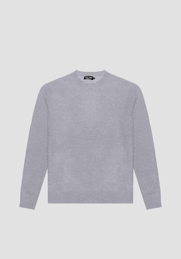 REGULAR FIT SWEATER IN SOLID-COLOUR SOFT MOHAIR WOOL BLEND YARN - Antony Morato Online Shop