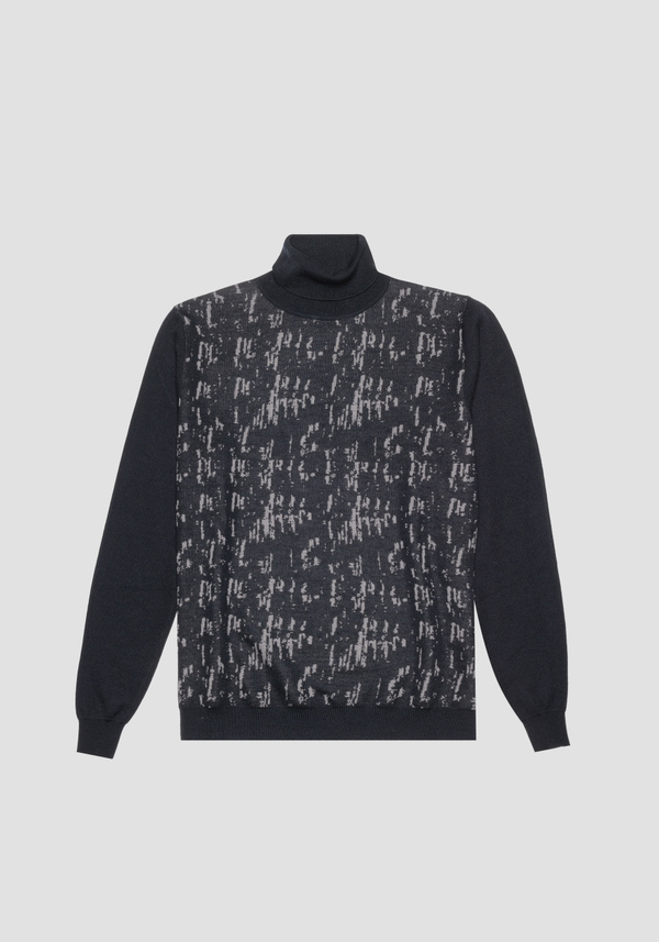 REGULAR FIT SWEATER IN WOOL BLEND YARN WITH ABSTRACT JACQUARD PATTERN - Antony Morato Online Shop