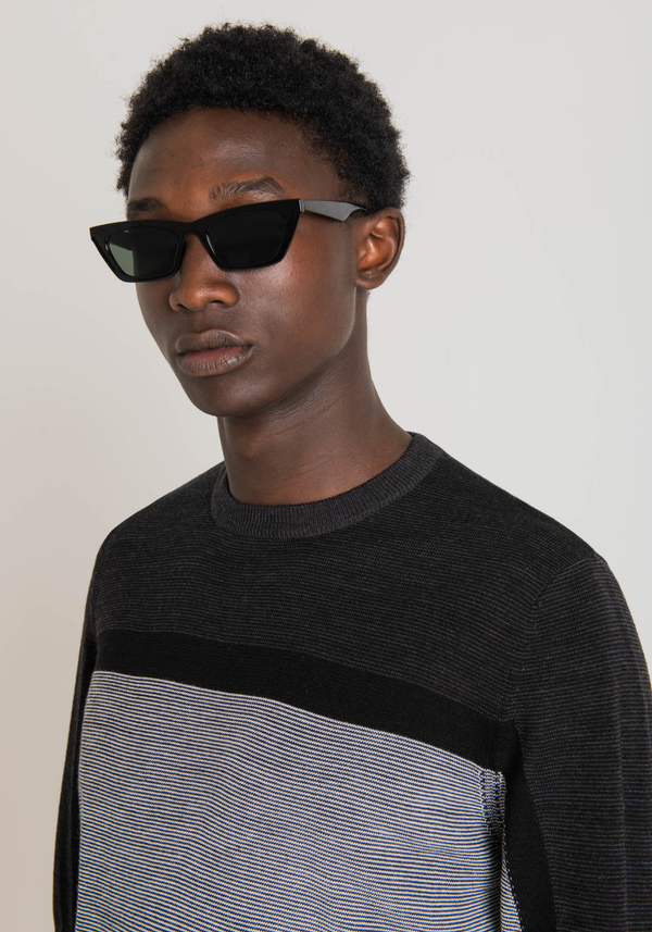 MAGLIA REGULAR FIT IN FILATO MISTO LANA CON MOTIVO A RIGHE IN JACQUARD - Antony Morato Online Shop