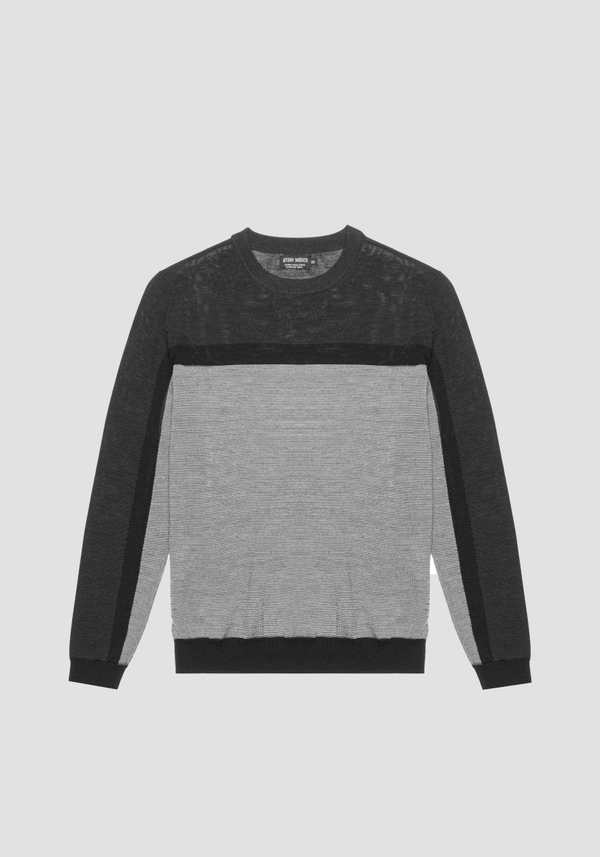 MAGLIA REGULAR FIT IN FILATO MISTO LANA CON MOTIVO A RIGHE IN JACQUARD - Antony Morato Online Shop