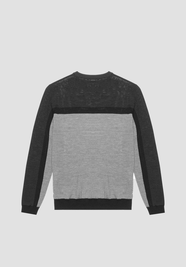MAGLIA REGULAR FIT IN FILATO MISTO LANA CON MOTIVO A RIGHE IN JACQUARD - Antony Morato Online Shop