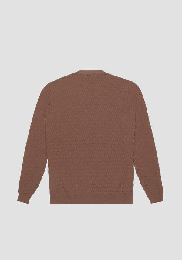 PULL À COL MONTANT REGULAR FIT EN FIL DE VISCOSE MÉLANGÉE ET JACQUARD EN NID D’ABEILLE - Antony Morato Online Shop