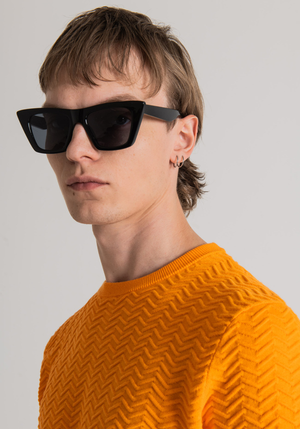 SLIM-FIT SWEATER IN COTTON YARN WITH JACQUARD PATTERN - Antony Morato Online Shop