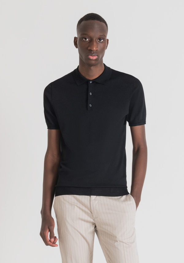 PULL SUPER SLIM FIT PASSEPOILÉ AVEC MICRO-BANDES SUR LES MANCHES - Antony Morato Online Shop