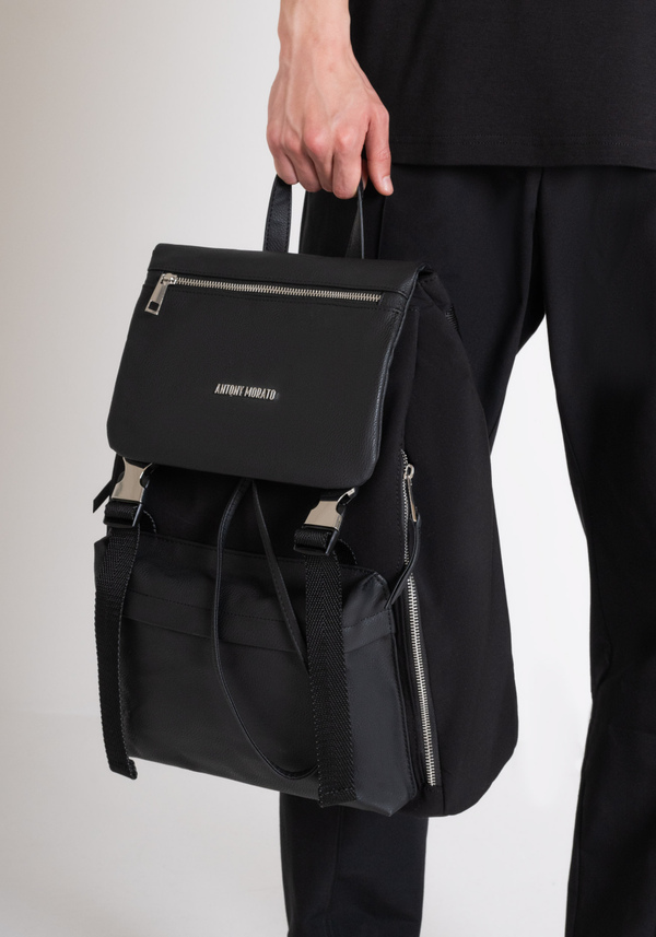 BACKPACK IN POPLIN AND TUMBLED EFFECT FABRIC - Antony Morato Online Shop