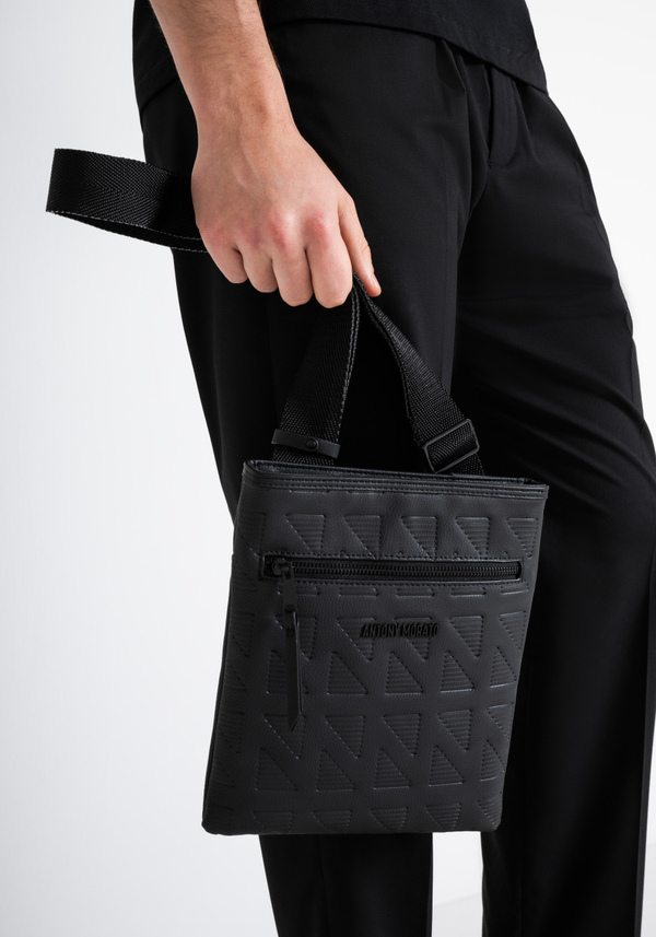SAC MESSENGER EN ÉCO-CUIR GRAINÉ IMPRIMÉ - Antony Morato Online Shop