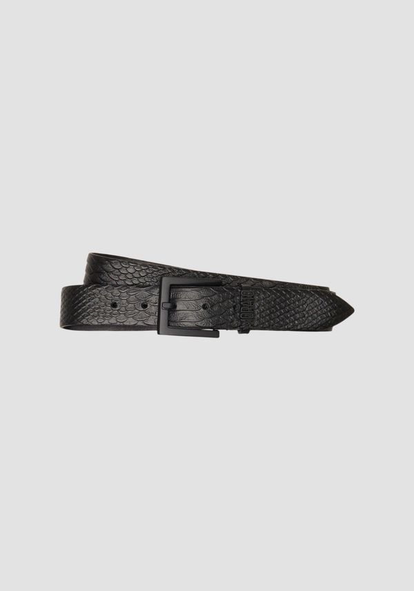CEINTURE EN CUIR VÉRITABLE IMPRIMÉ SERPENT - Antony Morato Online Shop
