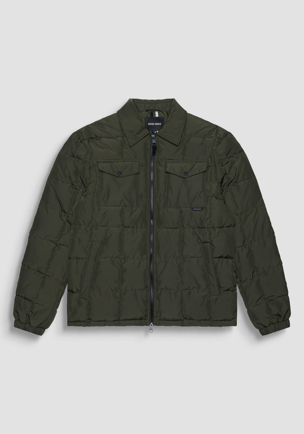 REGULAR FIT DOWN JACKET IN GREEN TECHNICAL FABRIC AND DUPONT SORONA SYNTHETIC PADDING - Antony Morato Online Shop