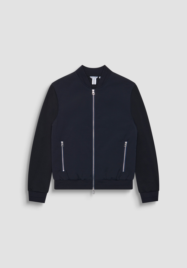 GIUBBOTTO REGULAR FIT IN TESSUTO TECNICO CON TESSUTO A CONTRASTO E PATCH LOGATA - Antony Morato Online Shop