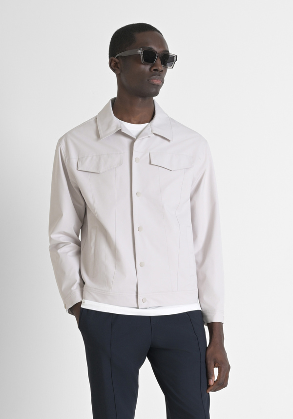 REGULAR FIT JACKET IN TECHNICAL FABRIC WITH METAL LOGO - Antony Morato Online Shop