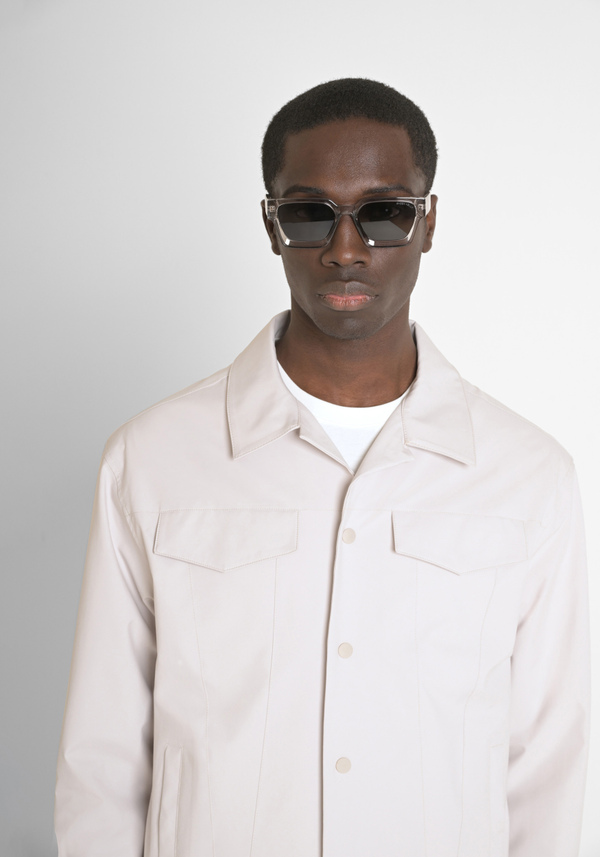 REGULAR FIT JACKET IN TECHNICAL FABRIC WITH METAL LOGO - Antony Morato Online Shop