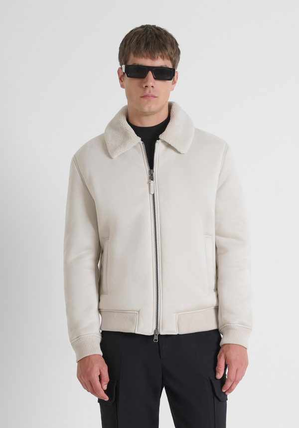 REGULAR FIT BOMBER JACKET WITH KNITTED INSERTS AND SUEDE EFFECT FABRIC - Antony Morato Online Shop