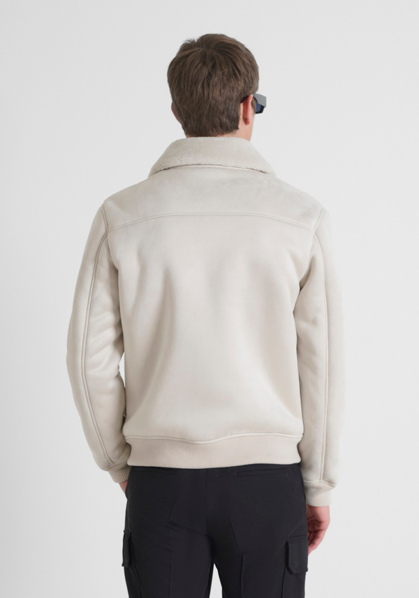 REGULAR FIT BOMBER JACKET WITH KNITTED INSERTS AND SUEDE EFFECT FABRIC - Antony Morato Online Shop