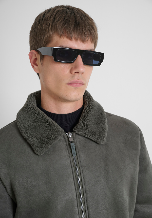 REGULAR FIT BOMBER-JACKE MIT STRICK-EINSÄTZEN UND WILDLEDER-EFFEKT STOFF - Antony Morato Online Shop