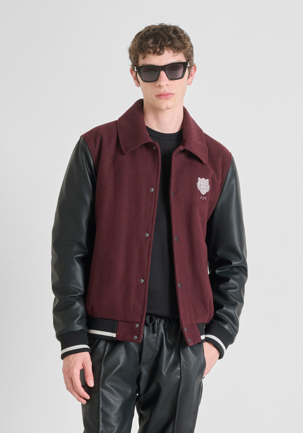 REGULAR FIT COLLEGE JACKET IN WOOL BLEND WITH DUPONT SORONA ECO-PADDING - Antony Morato Online Shop