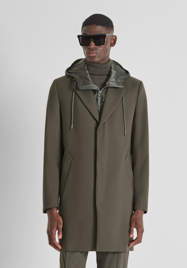 REGULAR FIT COAT WITH ECO-PADDED DUPONT SORONA HOOD - Antony Morato Online Shop