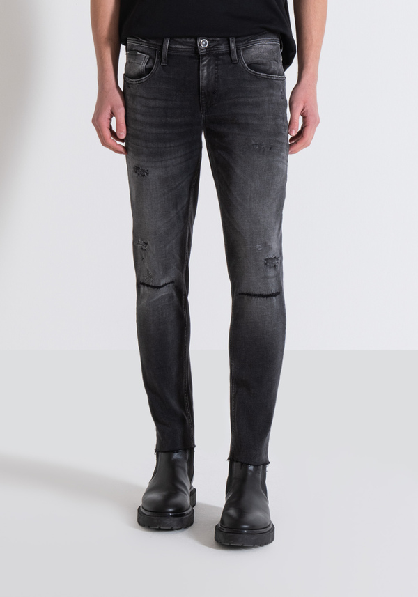 "MERCURY" SUPER SKINNY FIT JEANS IN BLACK WASH STRETCH DENIM - Antony Morato Online Shop