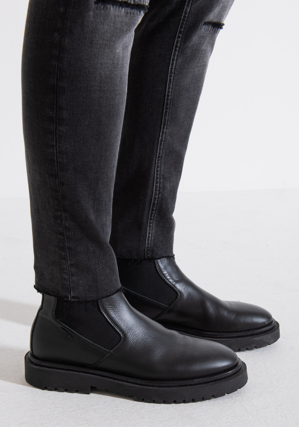 "MERCURY" SUPER SKINNY FIT JEANS IN BLACK WASH STRETCH DENIM - Antony Morato Online Shop