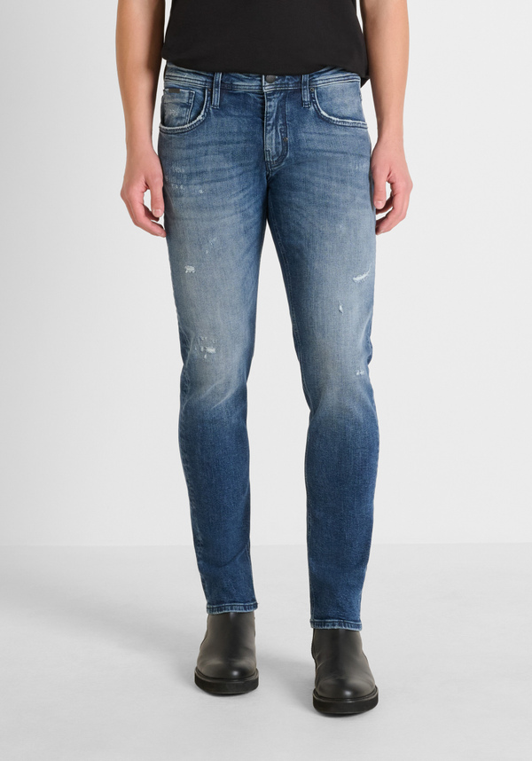 "KURT" COMFORT TAPERED FIT JEANS IN FADED EFFECT DENIM - Antony Morato Online Shop
