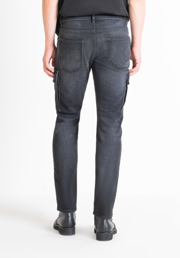 JEANS TAPERED FIT "ARNOLD" IN DENIM STRETCH CON LAVAGGIO SCURO E TASCONI LATERALI - Antony Morato Online Shop