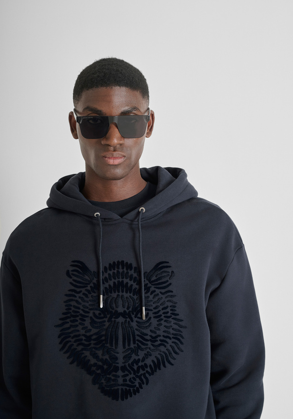 SWEAT À CAPUCHE REGULAR FIT EN MÉLANGE DE COTON - Antony Morato Online Shop