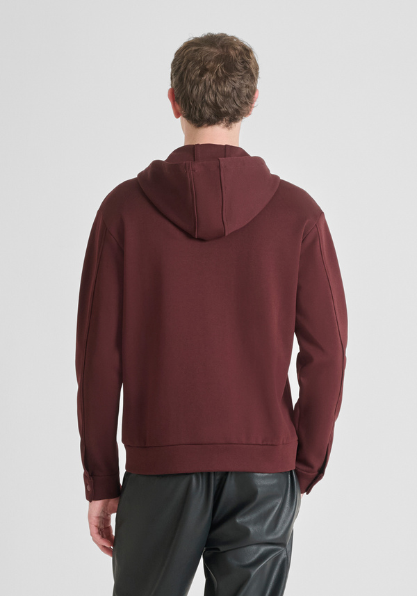 REGULAR FIT HOODIE WITH ZIP IN COTTON BLEND WITH TIGER PATCH - Antony Morato Online Shop