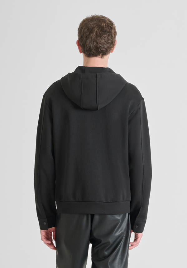 REGULAR FIT HOODIE WITH ZIP IN COTTON BLEND WITH TIGER PATCH - Antony Morato Online Shop