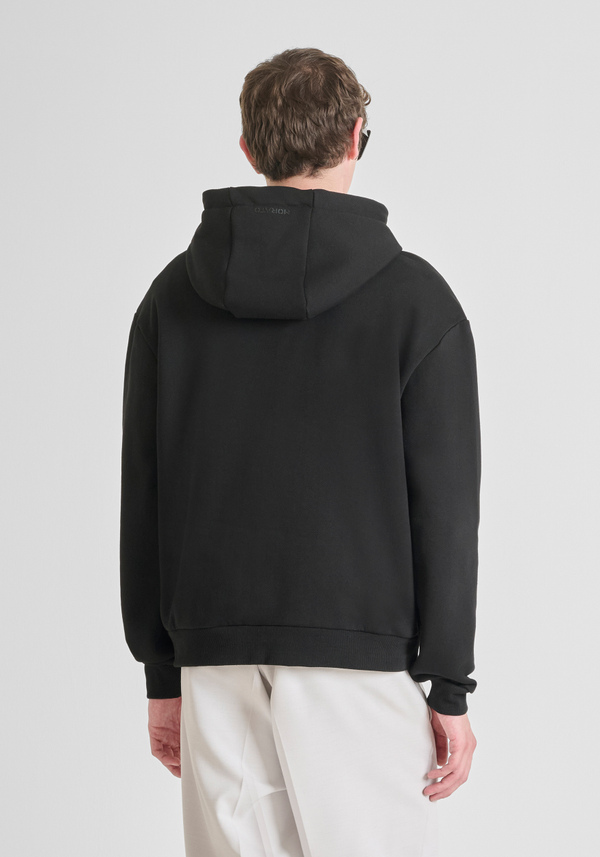 BOXY FIT HOODIE IN COTTON BLEND WITH SKULL PRINT - Antony Morato Online Shop