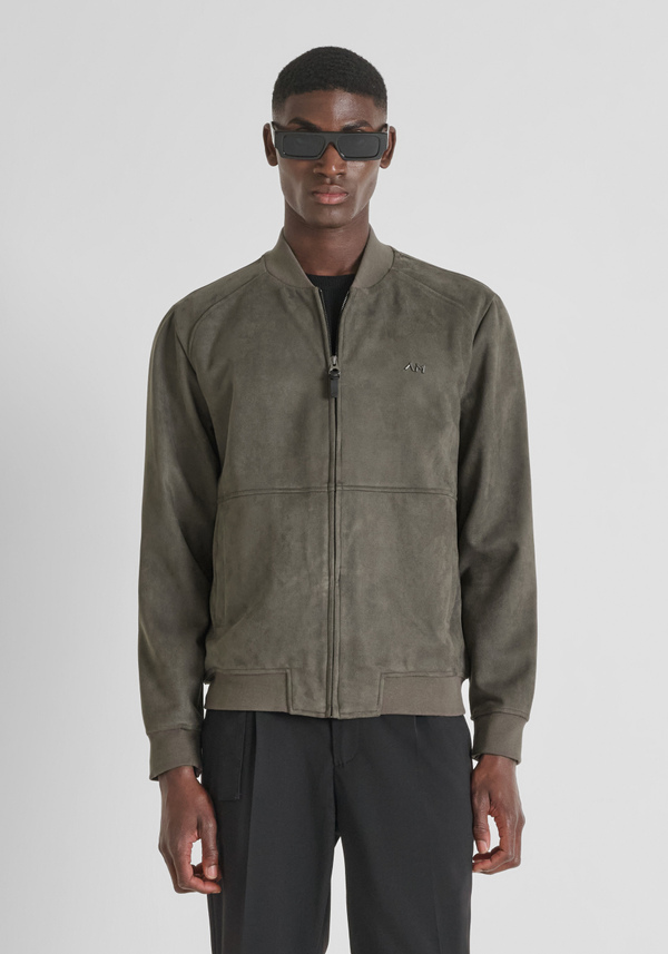 REGULAR FIT SWEATSHIRT MIT REISSVERSCHLUSS AUS WILDLEDER-EFFEKT STOFF - Antony Morato Online Shop