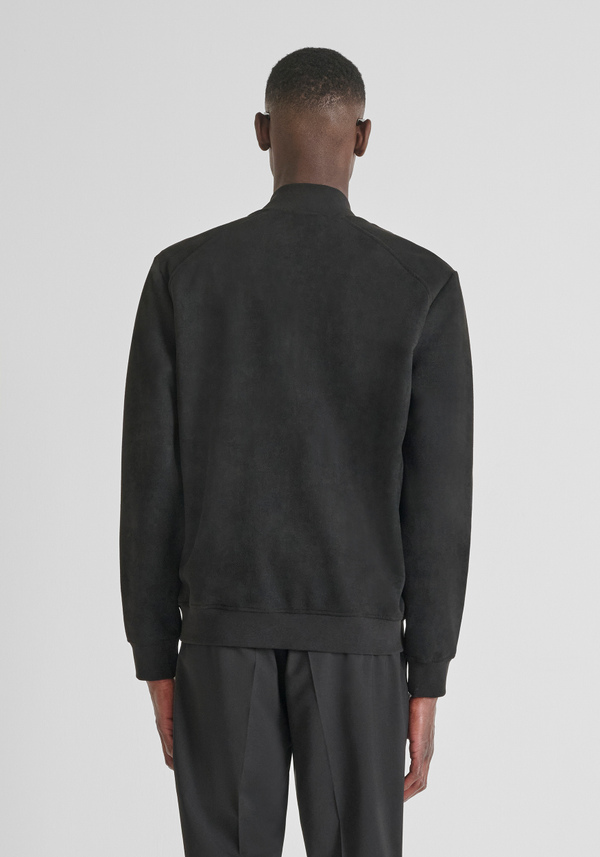 REGULAR FIT SWEATSHIRT MIT REISSVERSCHLUSS AUS WILDLEDER-EFFEKT STOFF - Antony Morato Online Shop