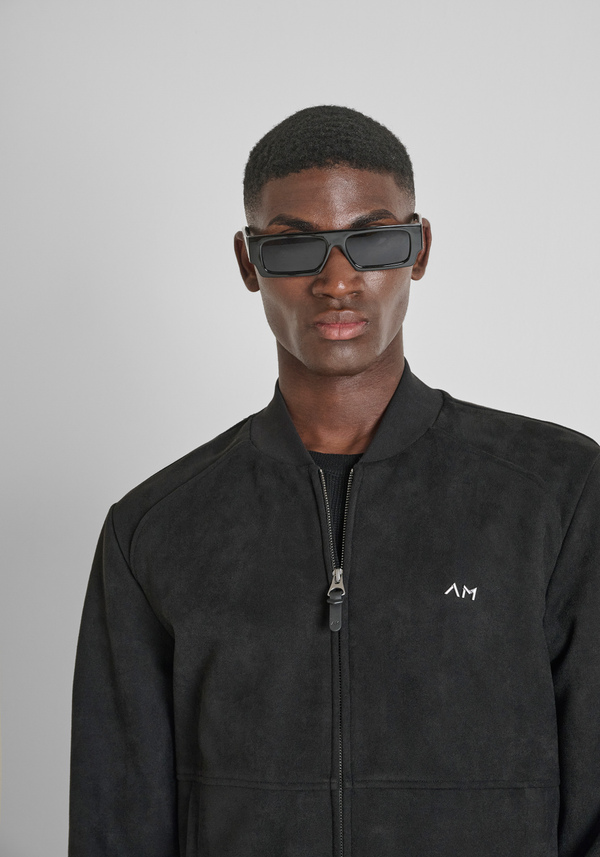 REGULAR FIT SWEATSHIRT MIT REISSVERSCHLUSS AUS WILDLEDER-EFFEKT STOFF - Antony Morato Online Shop