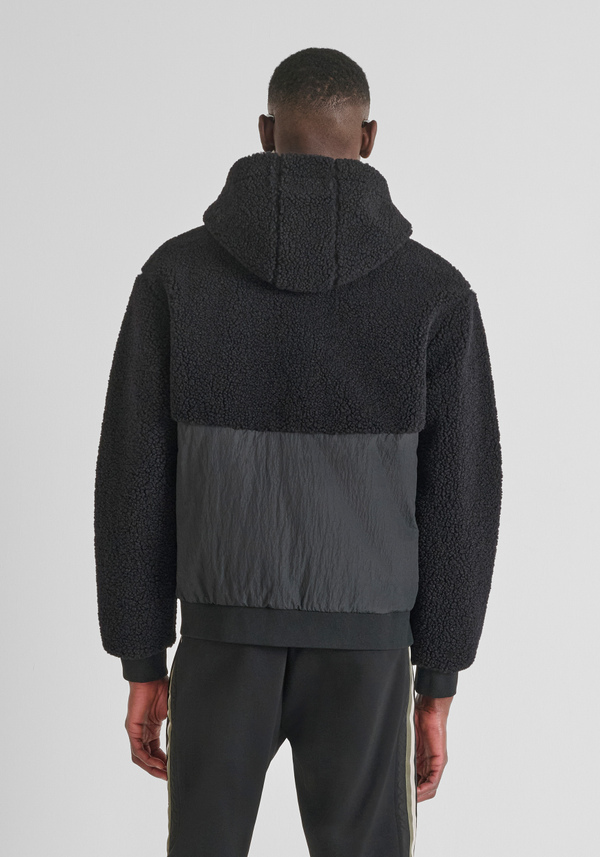 RELAXED FIT HOODED SWEATSHIRT IN SOFT TEDDY EFFECT FABRIC - Antony Morato Online Shop