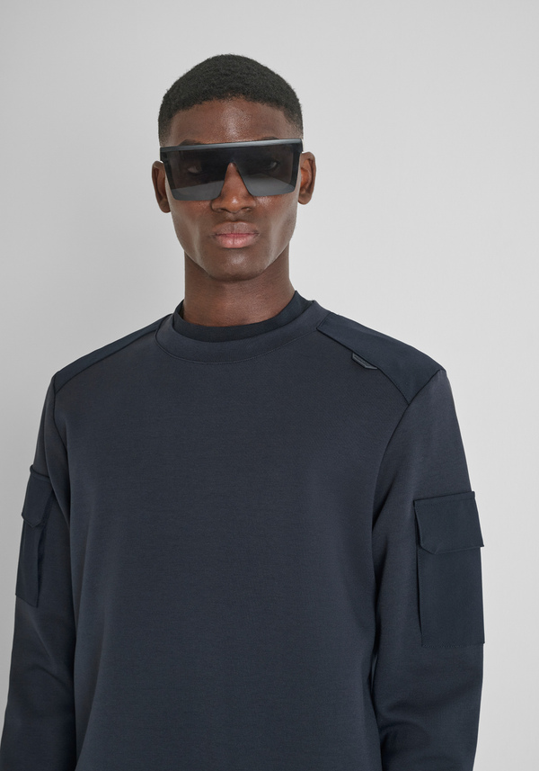 REGULAR FIT CREW NECK SWEATSHIRT WITH CONTRASTING INSERTS - Antony Morato Online Shop