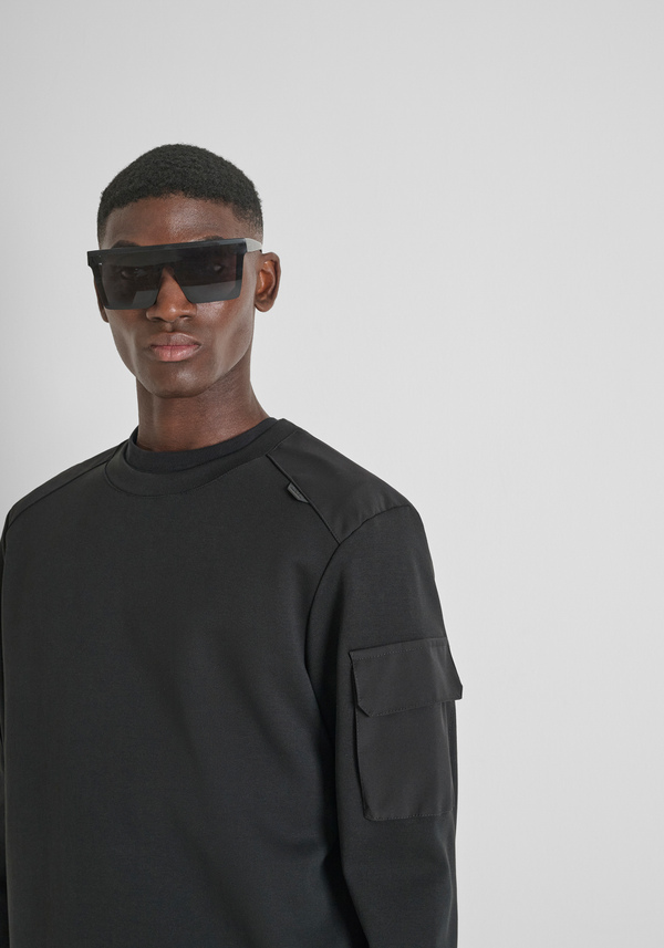 REGULAR FIT CREW NECK SWEATSHIRT WITH CONTRASTING INSERTS - Antony Morato Online Shop