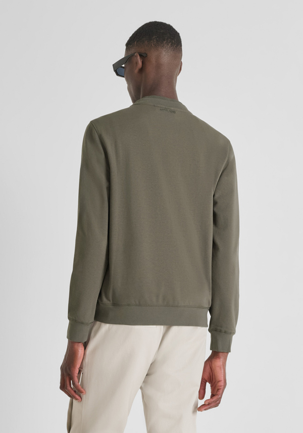 SWEAT COL ROND REGULAR FIT EN COTON DURABLE AVEC IMPRIMÉ TIGRE - Antony Morato Online Shop