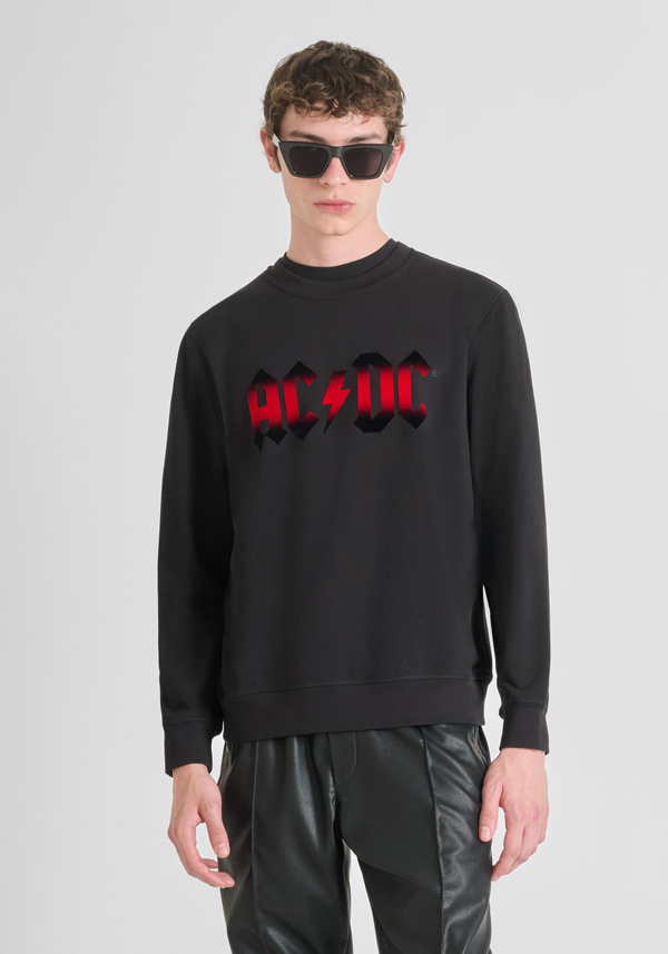 SWEAT COL ROND "ACDC" REGULAR FIT EN MÉLANGE COTON DURABLE - Antony Morato Online Shop