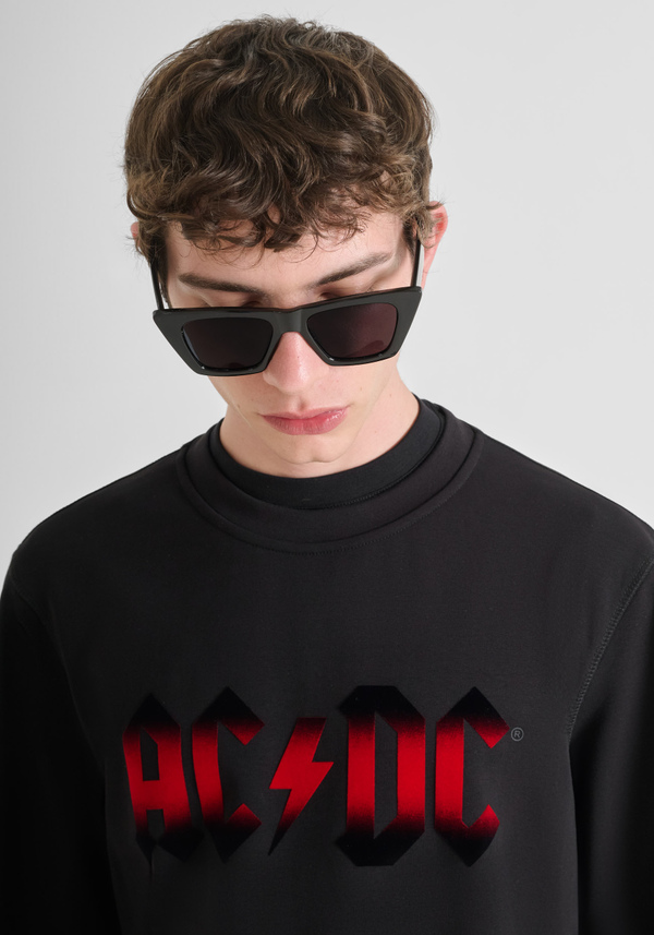 SWEAT COL ROND "ACDC" REGULAR FIT EN MÉLANGE COTON DURABLE - Antony Morato Online Shop
