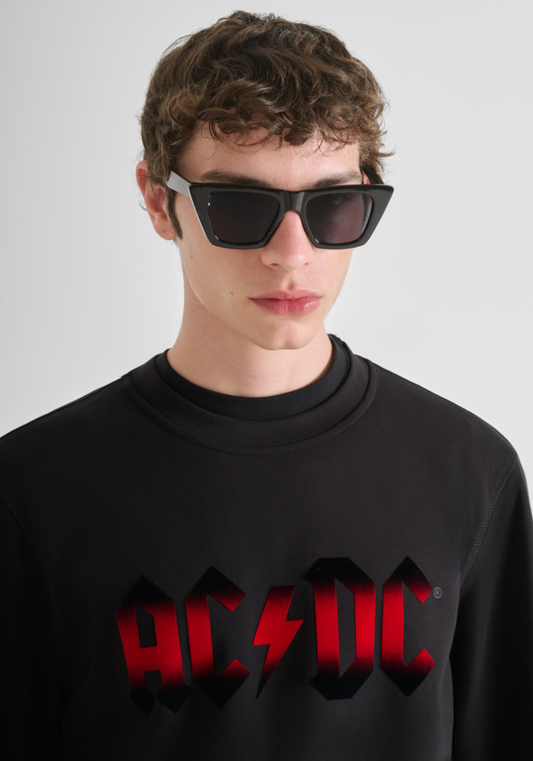 SWEAT COL ROND "ACDC" REGULAR FIT EN MÉLANGE COTON DURABLE - Antony Morato Online Shop