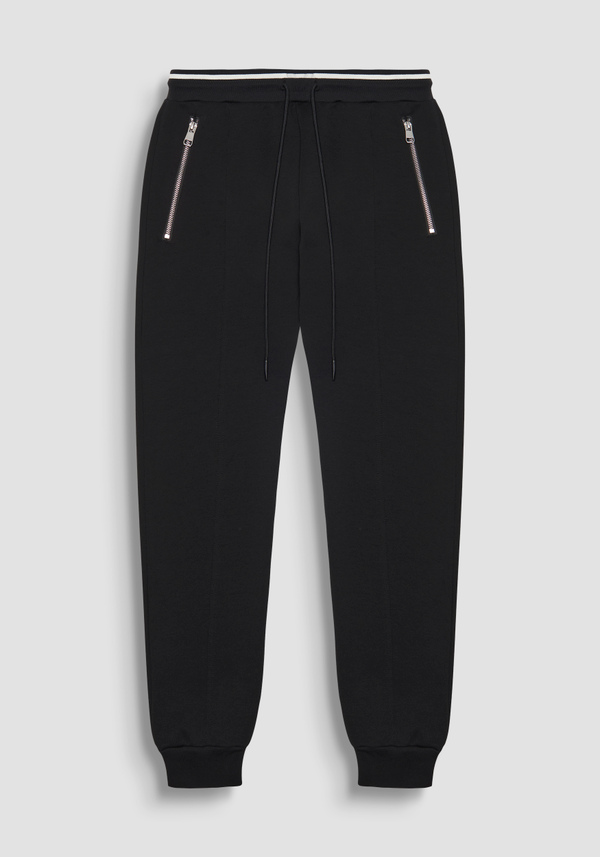 SLIM-FIT COTTON TROUSERS WITH PRINTED LOGO - Antony Morato Online Shop