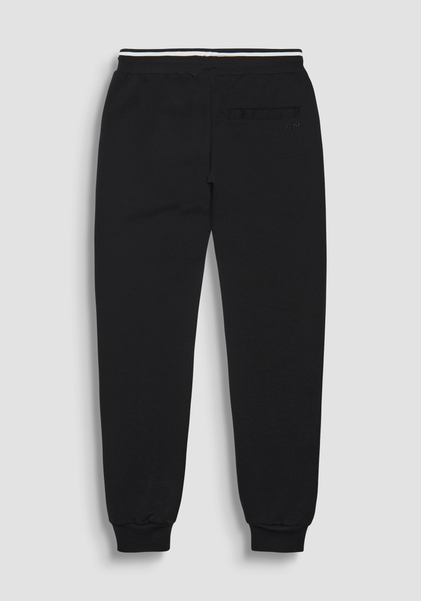 SLIM-FIT COTTON TROUSERS WITH PRINTED LOGO - Antony Morato Online Shop