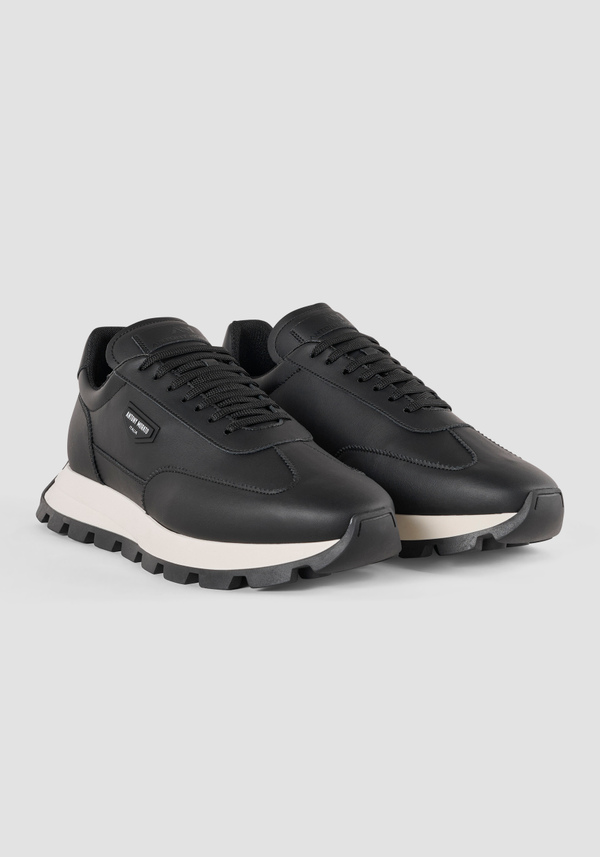 METAL "RHINO" RUNNING SNEAKERS IN LEATHER - Antony Morato Online Shop