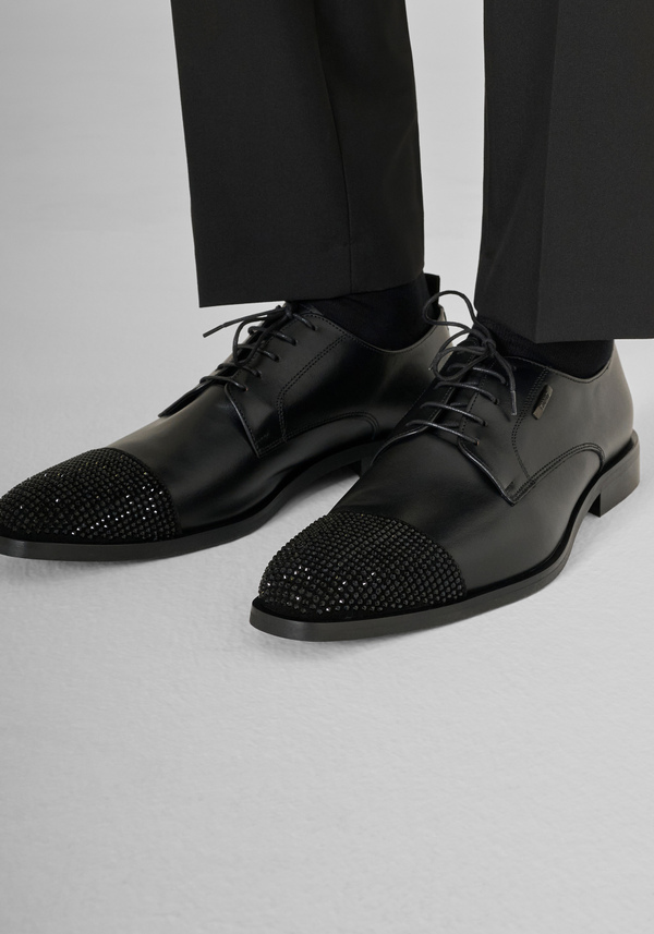 "HURRELL" SHOE IN LEATHER AND RHINESTONES - Antony Morato Online Shop