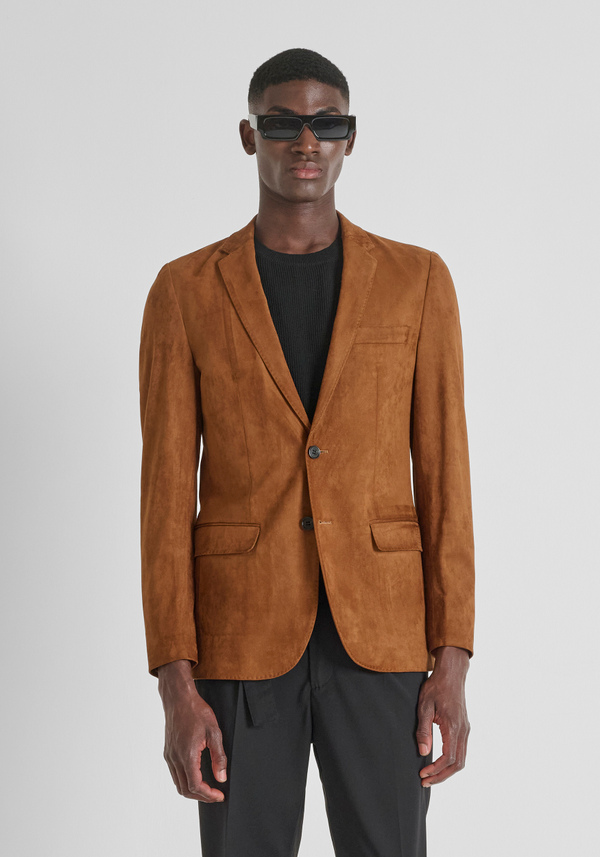 SLIM FIT "AMIRA" JACKET IN SUEDE-EFFECT FABRIC - Antony Morato Online Shop