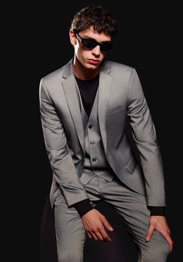 SLIM FIT "BONNIE" JACKET IN STRETCH VISCOSE WITH MICRO PATTERN - Antony Morato Online Shop