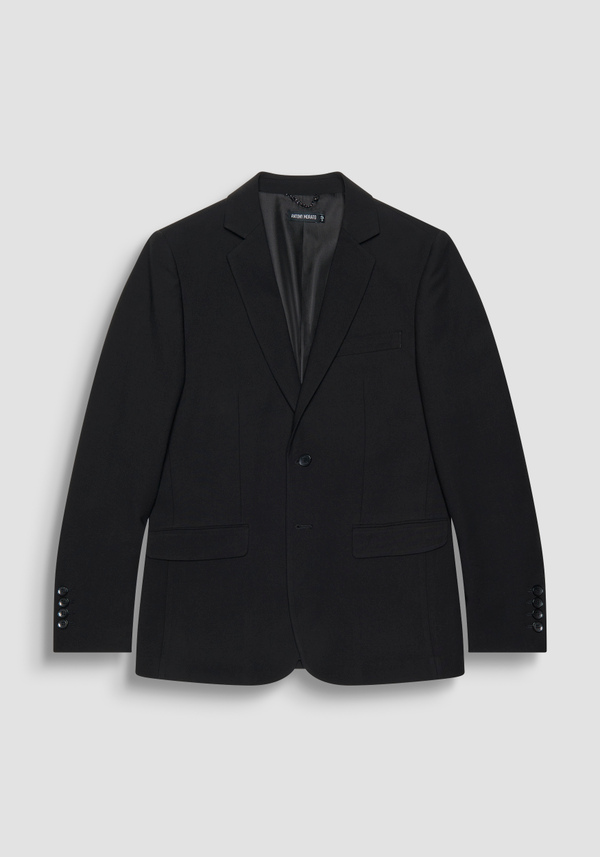 REGULAR FIT "CORA" JACKET IN BLACK VISCOSE AND WOOL BLEND FABRIC - Antony Morato Online Shop